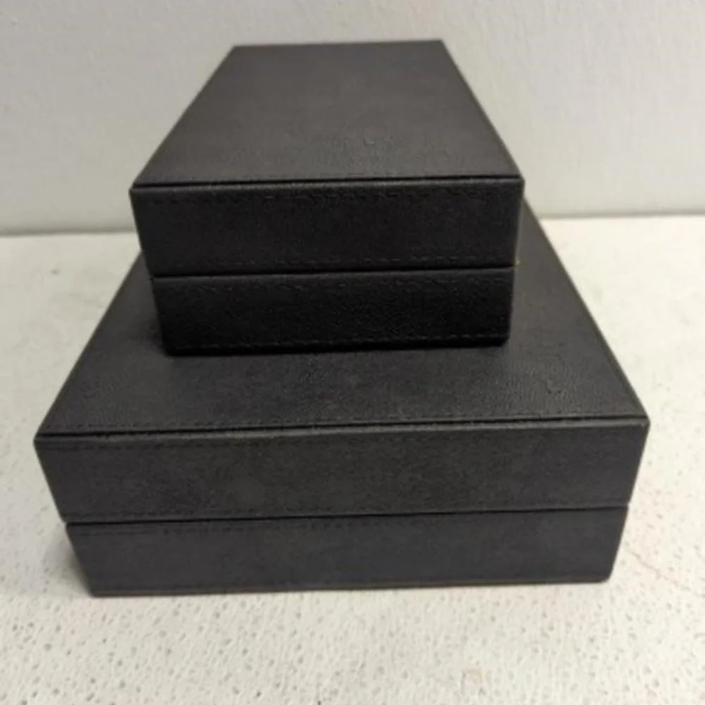 Black Jewelry Organizer Box with Gold Accent - Sleek Storage